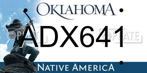 ADX641 Oklahoma License Plate