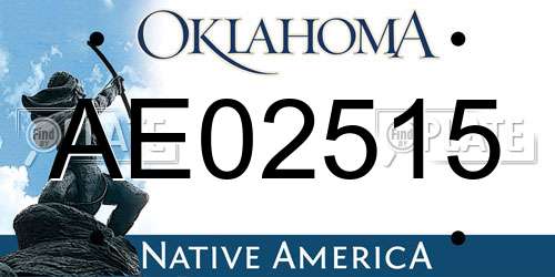 AE02515 Oklahoma License Plate