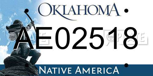 AE02518 Oklahoma License Plate