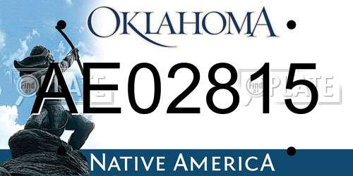 AE02815 Oklahoma License Plate