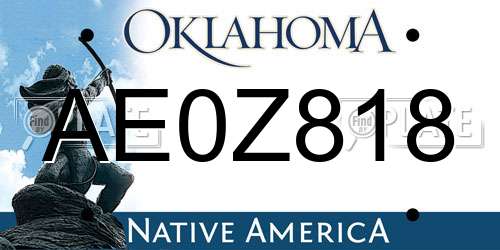 AE0Z818 Oklahoma License Plate