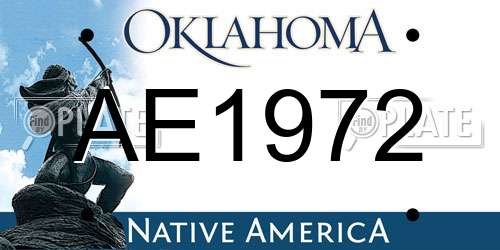 AE1972 Oklahoma License Plate