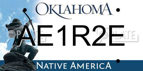 AE1R2E Oklahoma License Plate