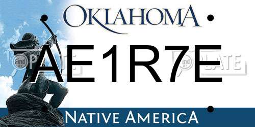 AE1R7E Oklahoma License Plate