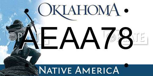 AEAA78 Oklahoma License Plate