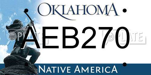 AEB270 Oklahoma License Plate