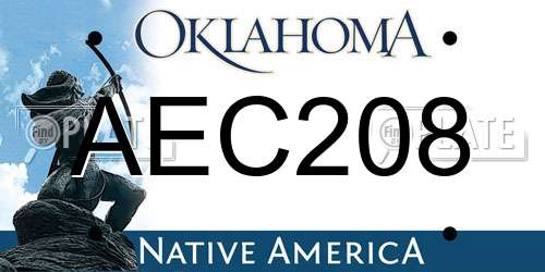 AEC208 Oklahoma License Plate