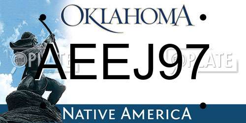 AEEJ97 Oklahoma License Plate
