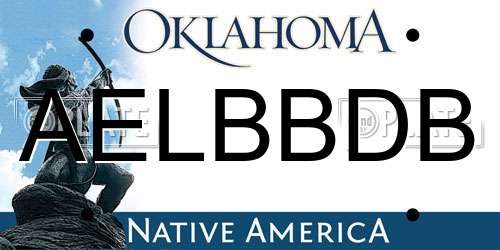 AELBBDB Oklahoma License Plate