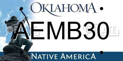 AEMB30 Oklahoma License Plate