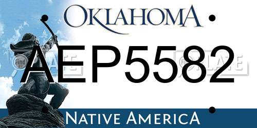 AEP5582 Oklahoma License Plate