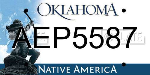 AEP5587 Oklahoma License Plate