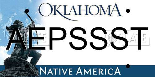 AEPSSST Oklahoma License Plate