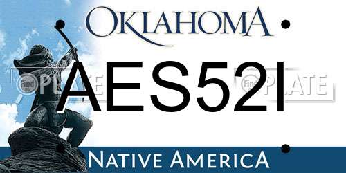 AES52I Oklahoma License Plate