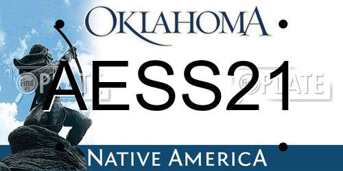AESS21 Oklahoma License Plate