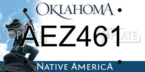 AEZ461 Oklahoma License Plate