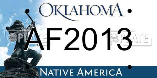AF2013 Oklahoma License Plate