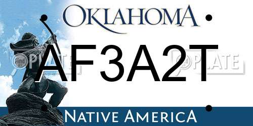 AF3A2T Oklahoma License Plate