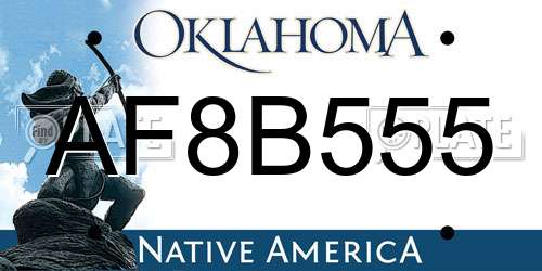 AF8B555 Oklahoma License Plate