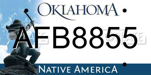 AFB8855 Oklahoma License Plate