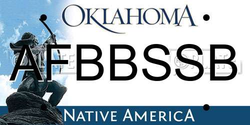 AFBBSSB Oklahoma License Plate