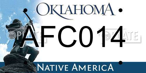 AFC014 Oklahoma License Plate