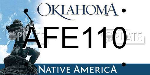 AFE110 Oklahoma License Plate