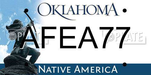 AFEA77 Oklahoma License Plate