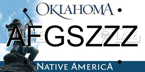 AFGSZZZ Oklahoma License Plate
