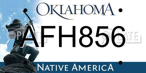AFH856 Oklahoma License Plate