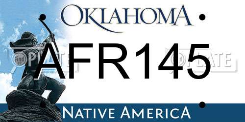 AFR145 Oklahoma License Plate
