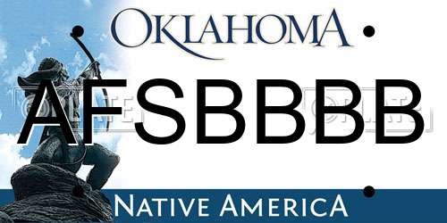 AFSBBBB Oklahoma License Plate