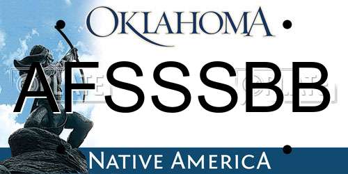 AFSSSBB Oklahoma License Plate