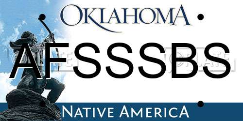 AFSSSBS Oklahoma License Plate