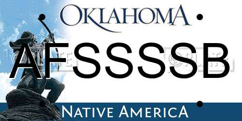 AFSSSSB Oklahoma License Plate