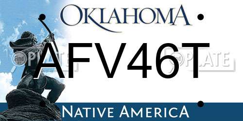 AFV46T Oklahoma License Plate