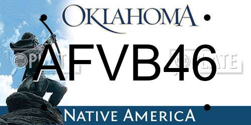 AFVB46 Oklahoma License Plate