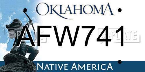 AFW741 Oklahoma License Plate