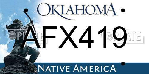 AFX419 Oklahoma License Plate