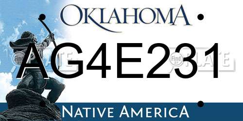AG4E231 Oklahoma License Plate