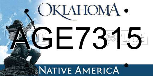 AGE7315 Oklahoma License Plate