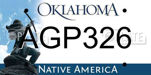 AGP326 Oklahoma License Plate