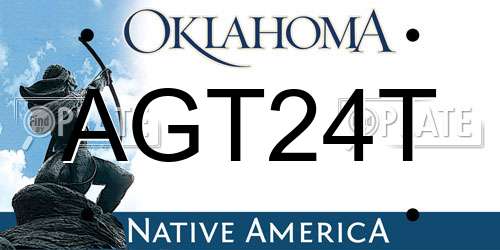 AGT24T Oklahoma License Plate