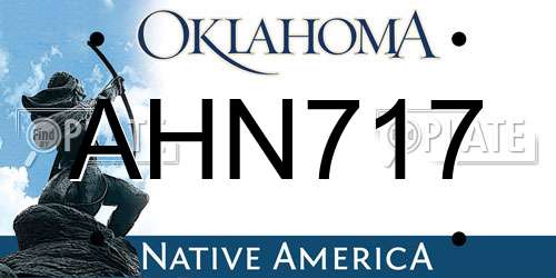 AHN717 Oklahoma License Plate