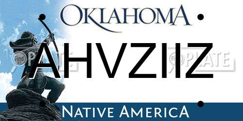 AHVZIIZ Oklahoma License Plate