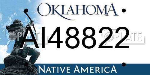 AI48822 Oklahoma License Plate