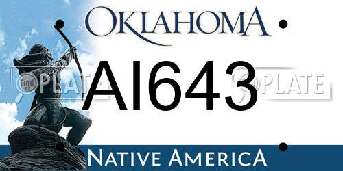 AI643 Oklahoma License Plate