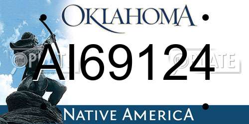AI69124 Oklahoma License Plate