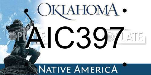 AIC397 Oklahoma License Plate