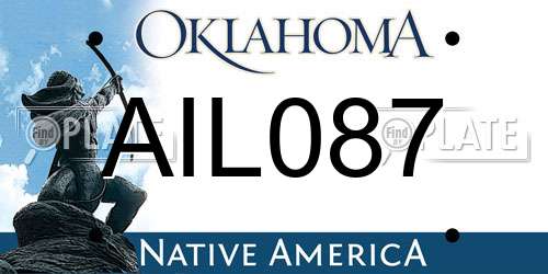 AIL087 Oklahoma License Plate